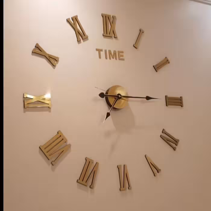 ساعت دیواری طرح پازلی اعداد رومی و انگلیسی 