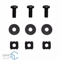 پیچ و مهره رک گژنات مشکی و واشر بسته 100 عددی ونتولینک