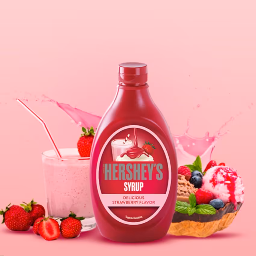 سس توت فرنگی (سیروپ) هرشیز آمریکایی اصل 680 گرم Hersheys syrup