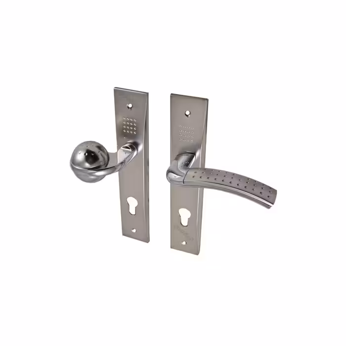 دستگیره پلاک سربی مدل 3624 آپارتمانی چپ کروم براق راهین کلون