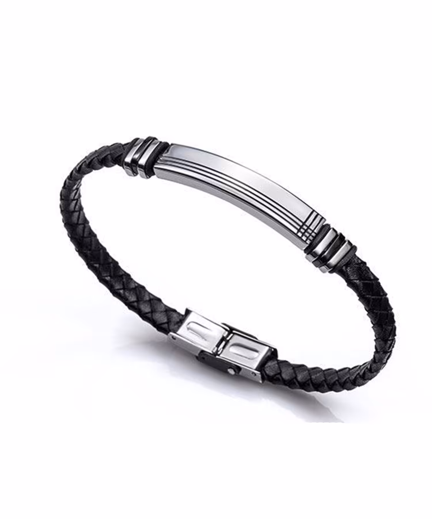 دستبند استیل و چرم مردانه و زنانه ویسروی, کد 6300P01010