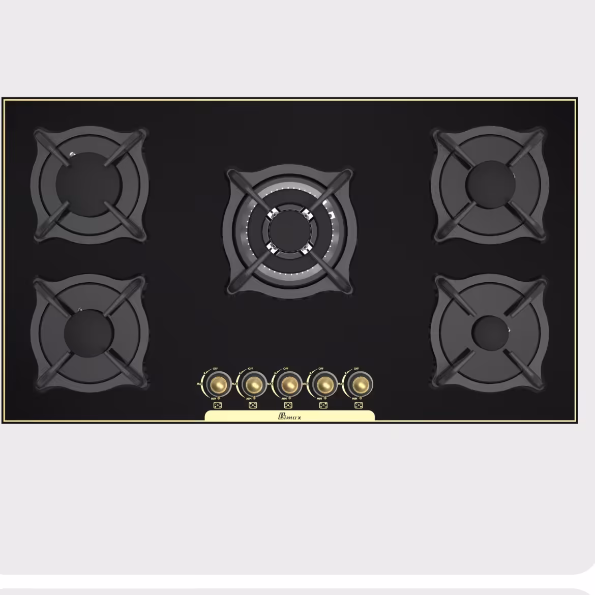 اجاق گاز 5شعله شیشه ای بیمکث مدل 5087