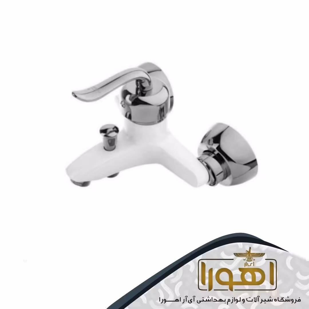شیر دوش حمام مدل قاجاری سفید کروم