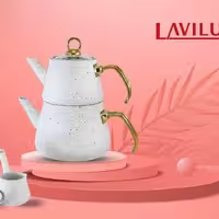 کتری  قوری گرانیتی  مارک لاویلوکس به همراه قهوه جوش هدیه