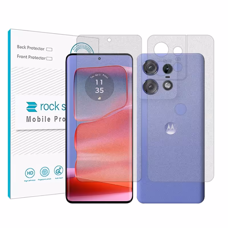 گلس صفحه نمایش و پشت گوشی موتورولا Edge 50 Pro مدل نانو هیدروژل مات برند راک اسپیس کد ss