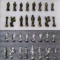 مهره های شطرنج قلع و سربی با دو نقش متفاوت کاری خاص 