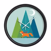 ساعت دیواری گرد ساعت دیواری فانتزی ساعت دیواری کودک ساعت دیواری روباه کد S136