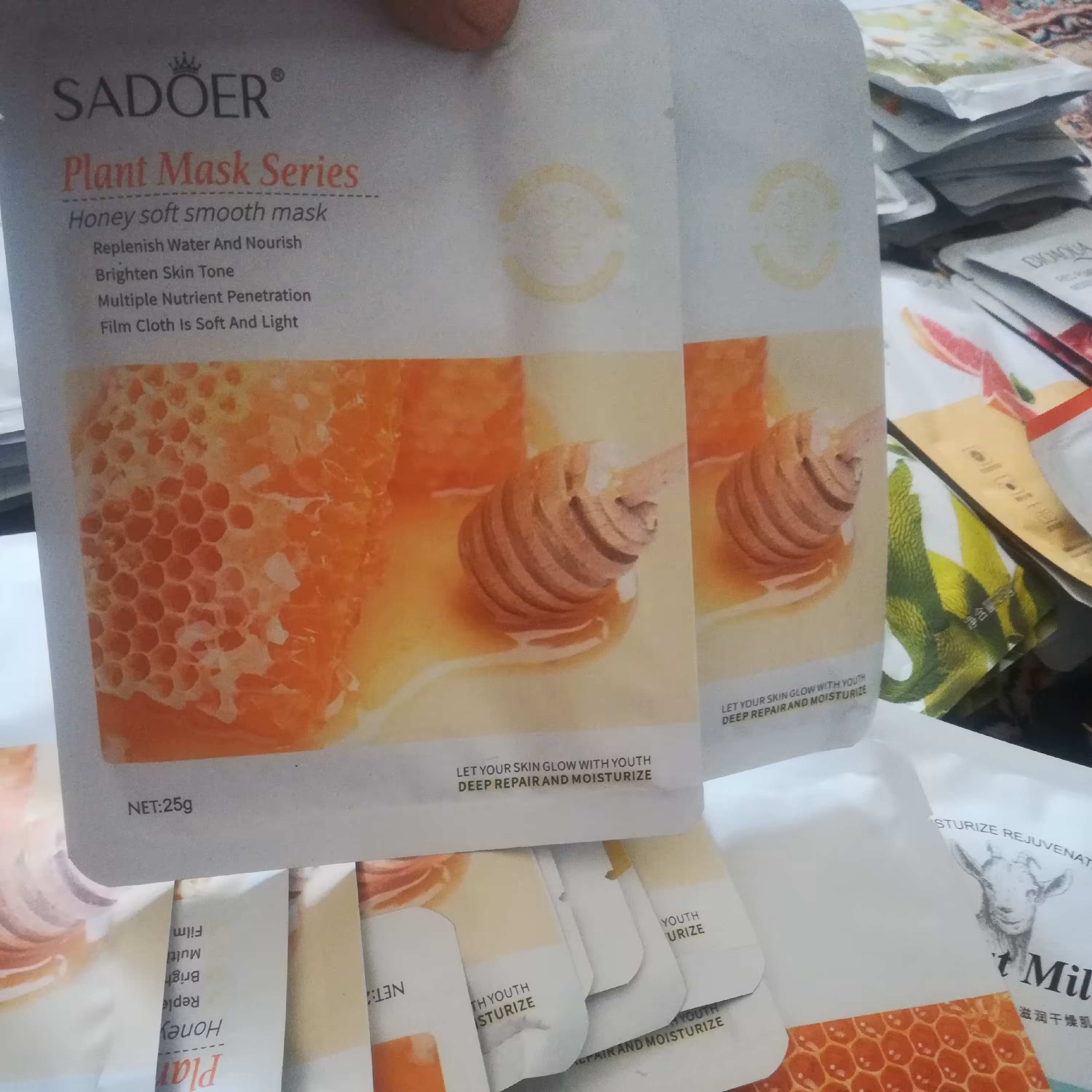 ماسک ورقه ای صورت عسل 25گرمی آبرسان ترمیم کننده