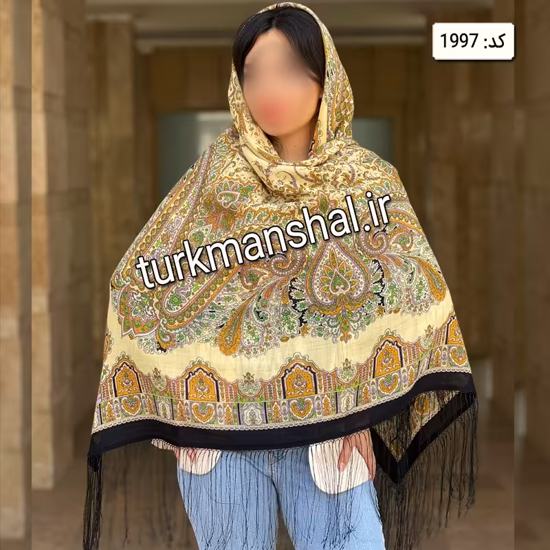 روسری ترکمن ابریشمی (ایتالیایی) کد 1997