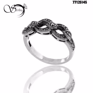 انگشتر نقره سیاه قلم زنانه کد:1944