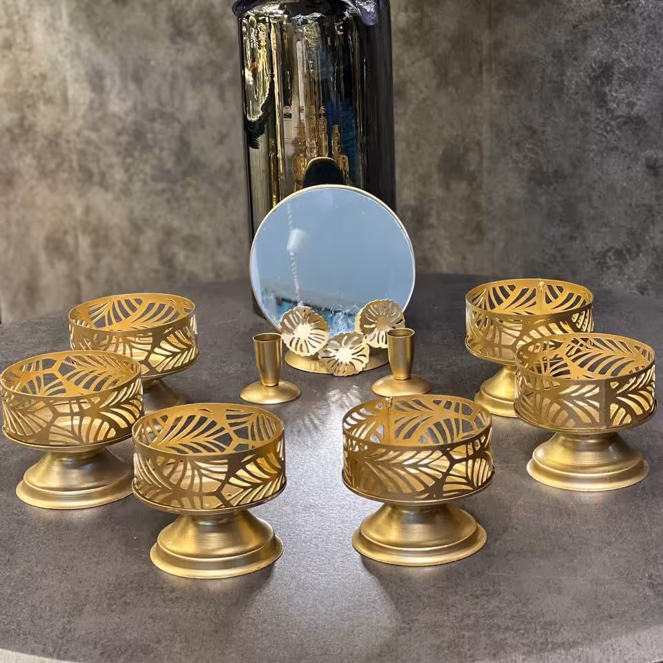 هفت سین لیزری پایه دار  طلایی با رنگ آلمانی و کیفیت عالی 