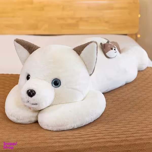 عروسک طرح سگ هاسکی مدل فانتزی کد 110 طول 35 سانتی متر