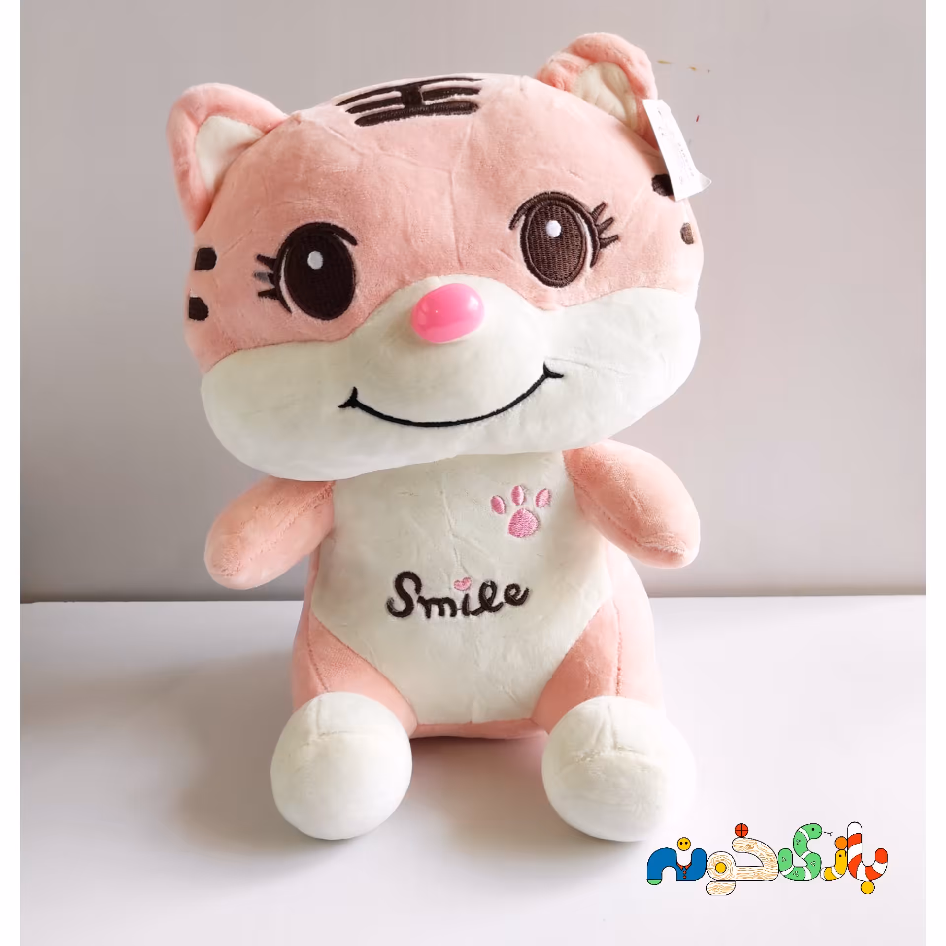 عروسک پولیشی ببر بدن smile دو رنگ ارتفاع 31 سانت