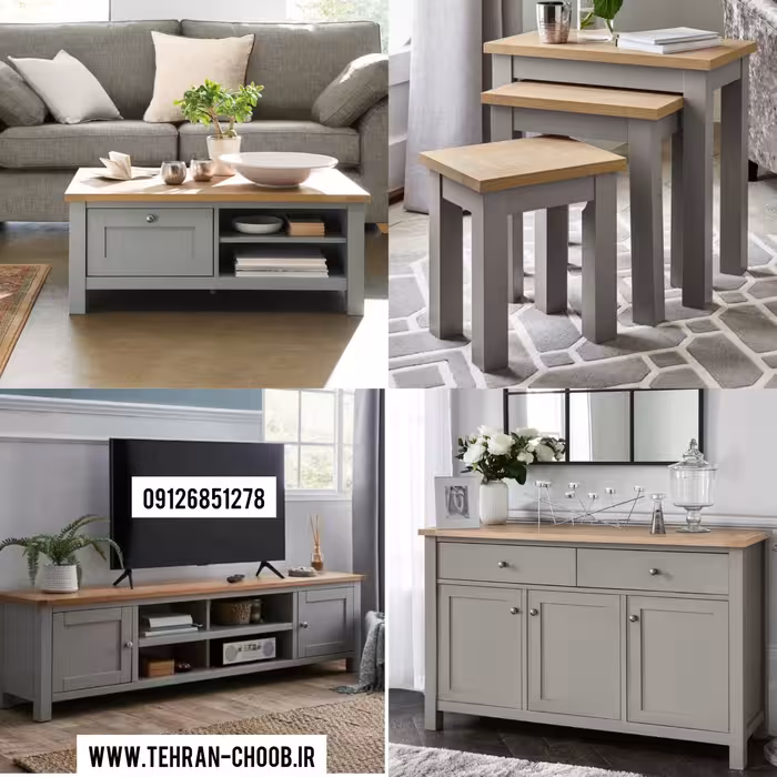 ست کامل جلومبلی عسلی  کنسول ومیز تلویزیون مدل دوران