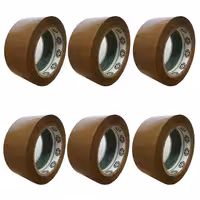 خرید چسب پهن قهوه ای جانسون مدل ZHAD عرض 5 سانت 90 یاردی بسته 6 عددی