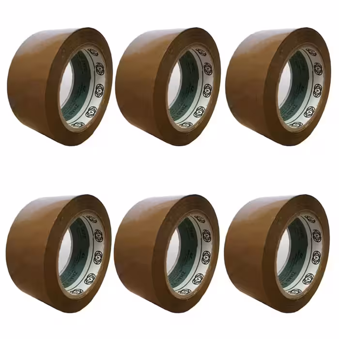 خرید چسب پهن قهوه ای جانسون مدل ZHAD عرض 5 سانت 90 یاردی بسته 6 عددی