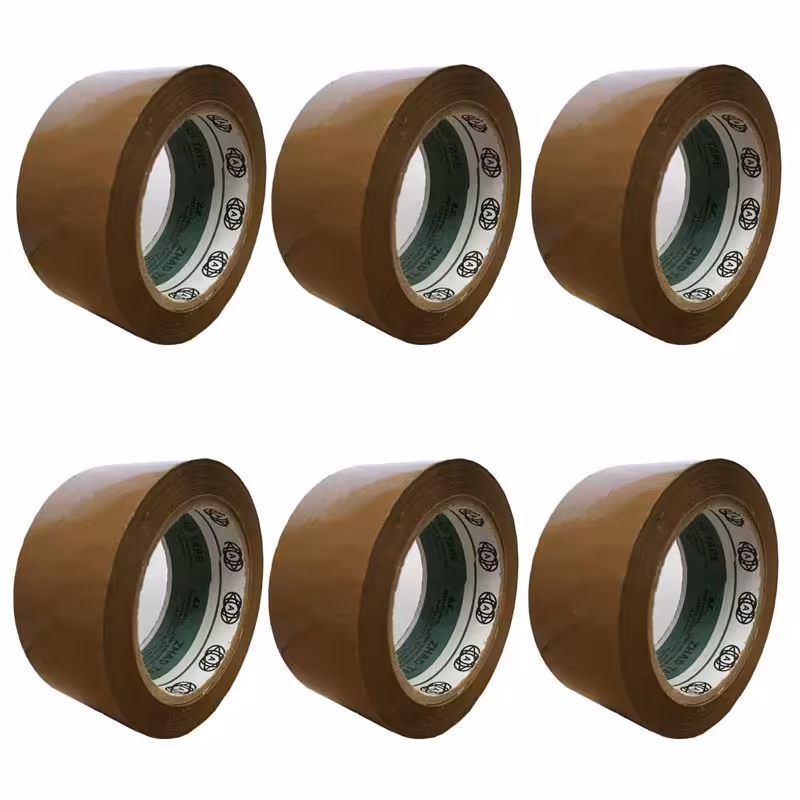 خرید چسب پهن قهوه ای جانسون مدل ZHAD عرض 5 سانت 90 یاردی بسته 6 عددی