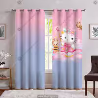 پرده اتاق کودک دخترانه مدل کیتی PK-6511