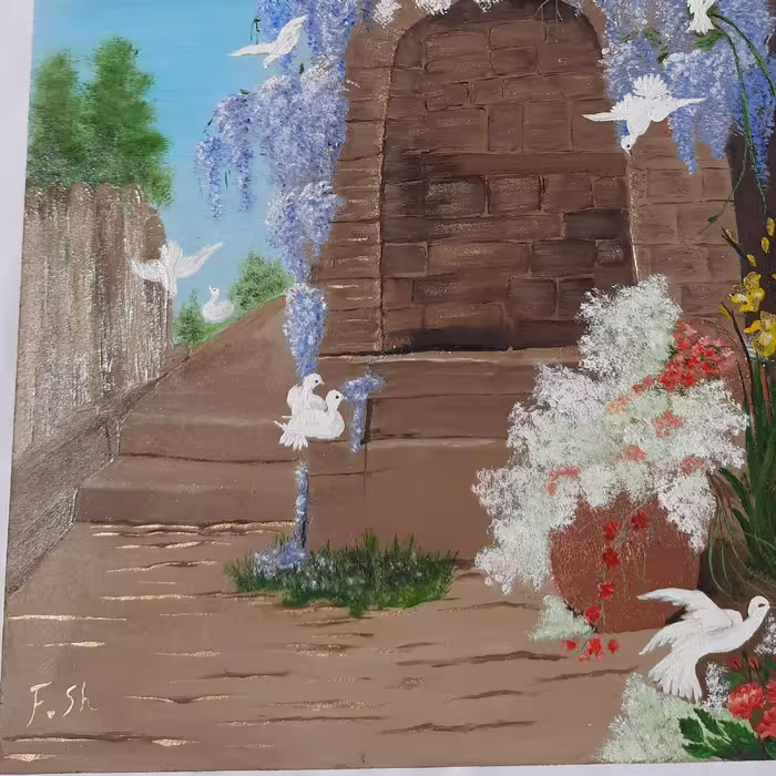 تابلو نقاشی چاه اب