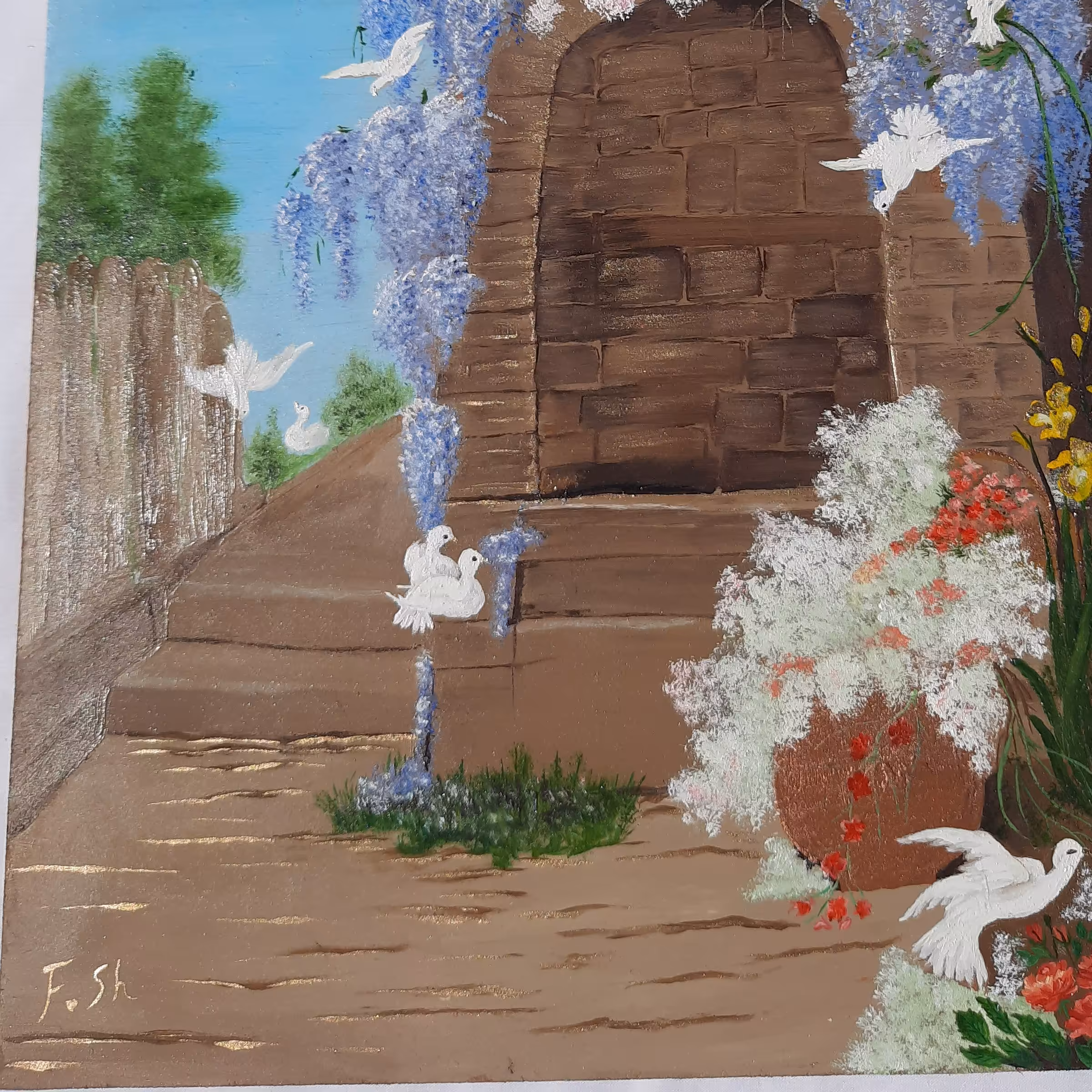 تابلو نقاشی چاه اب