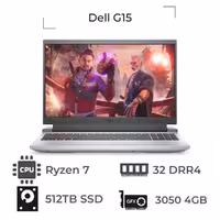 لپ تاپ گیمینگ دل Dell G15 5515 R7-5800H 3050ti 4GB 512GB