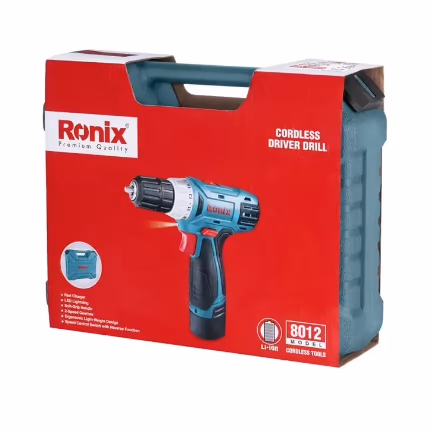 دریل پیچ گوشتی شارژی 12 ولت رونیکس مدل 8012