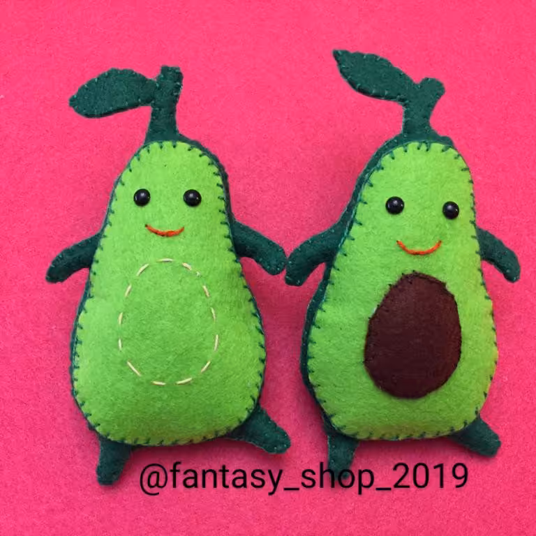عروسک آووکادو نمدی زوج 17 سانتی توپولی باکیفیت و جذاب