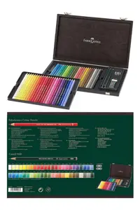 مداد رنگی 48 رنگ پلی کروم جعبه چوبی فابر کاستل faber castell