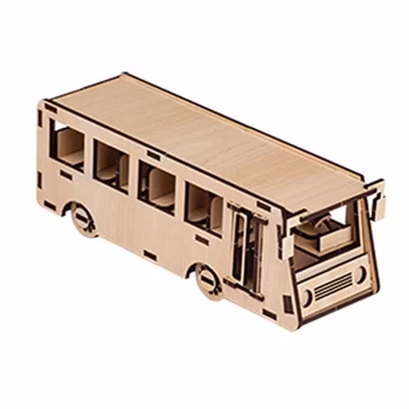 پازل چوبی سه بعدی طرح اتوبوس ارغنون آساناپخش 