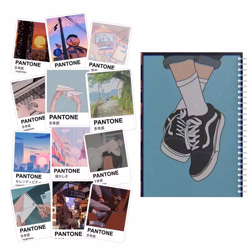 دفتر مشق باژیکان طرح انیمه پنتون 90s کد 20211880 به همراه برچسب  مجموعه 12 عددی