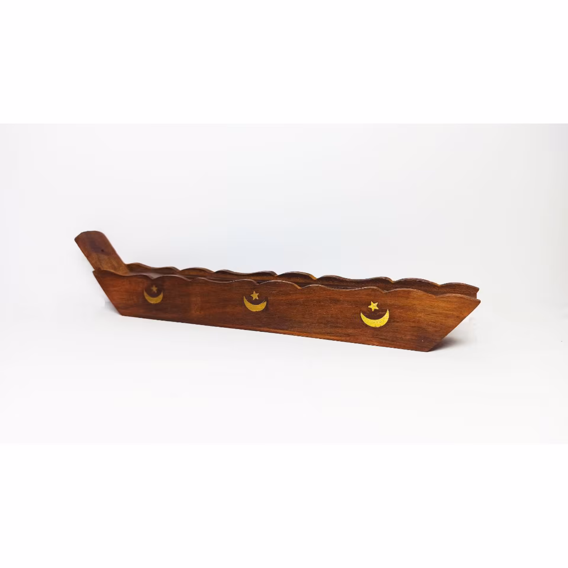 عودسوز چوبی برنجی هندی مدل ماه ستاره