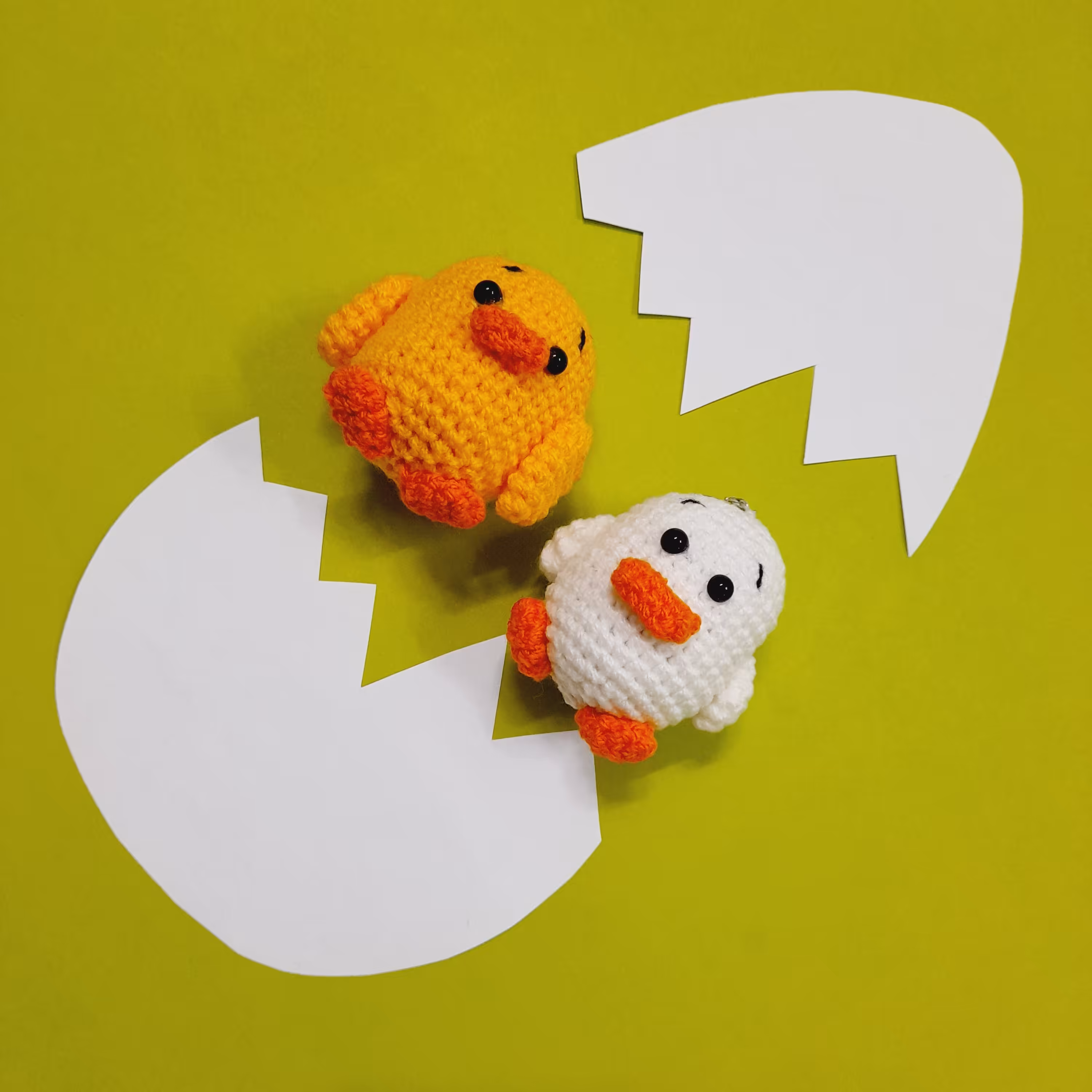 جاکلیدی جوجه اردک بافتنی در رنگهای زرد و سفید قابل سفارش در رنگهای متنوع و ارسال به سراسر کشور