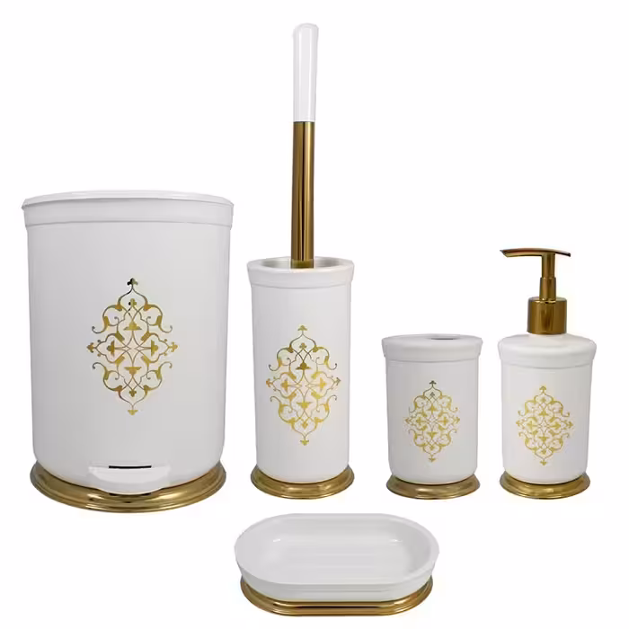 ست پنج پارچه کتبیه سفید طلایی(ارسال رایگان)