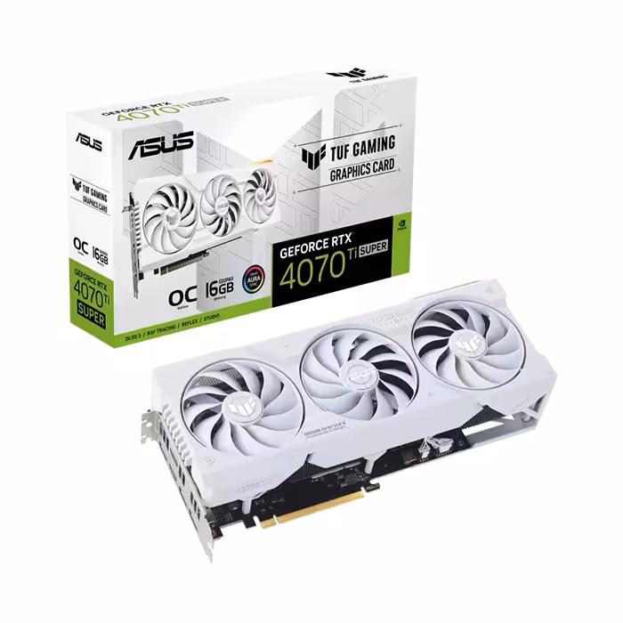 کارت گرافیک ایسوس TUF Gaming GeForce RTX 4070 Ti SUPER White OC Edition 16GB