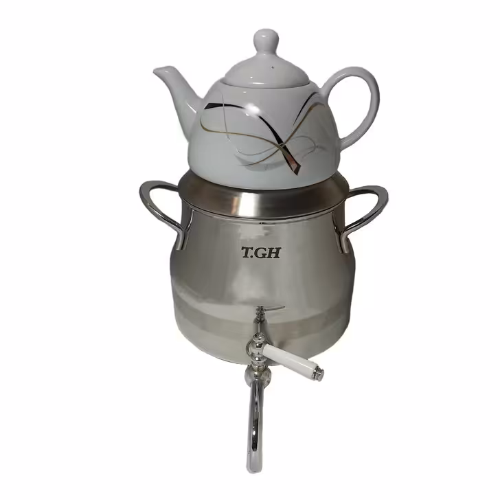 کتری و قوری استیل  T.GH مدل 5050 شیردار