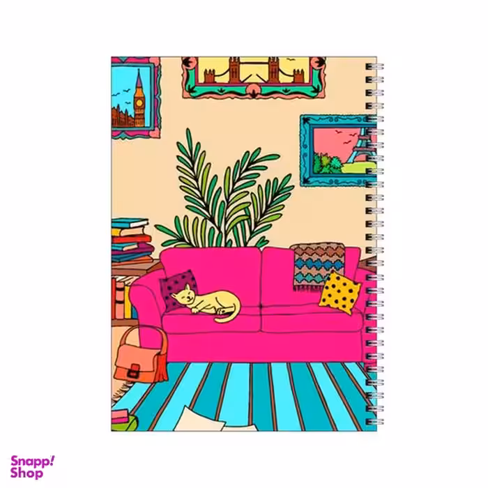 دفتر مشق 100 برگ بامبیلیپ طرح اتاق نشیمن کد 0465940