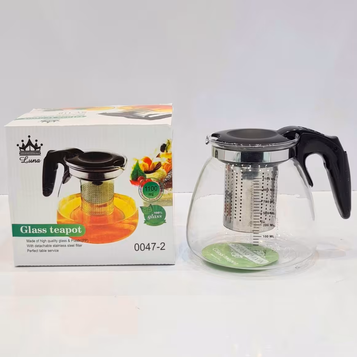 قوری پیرکس درب مشکی