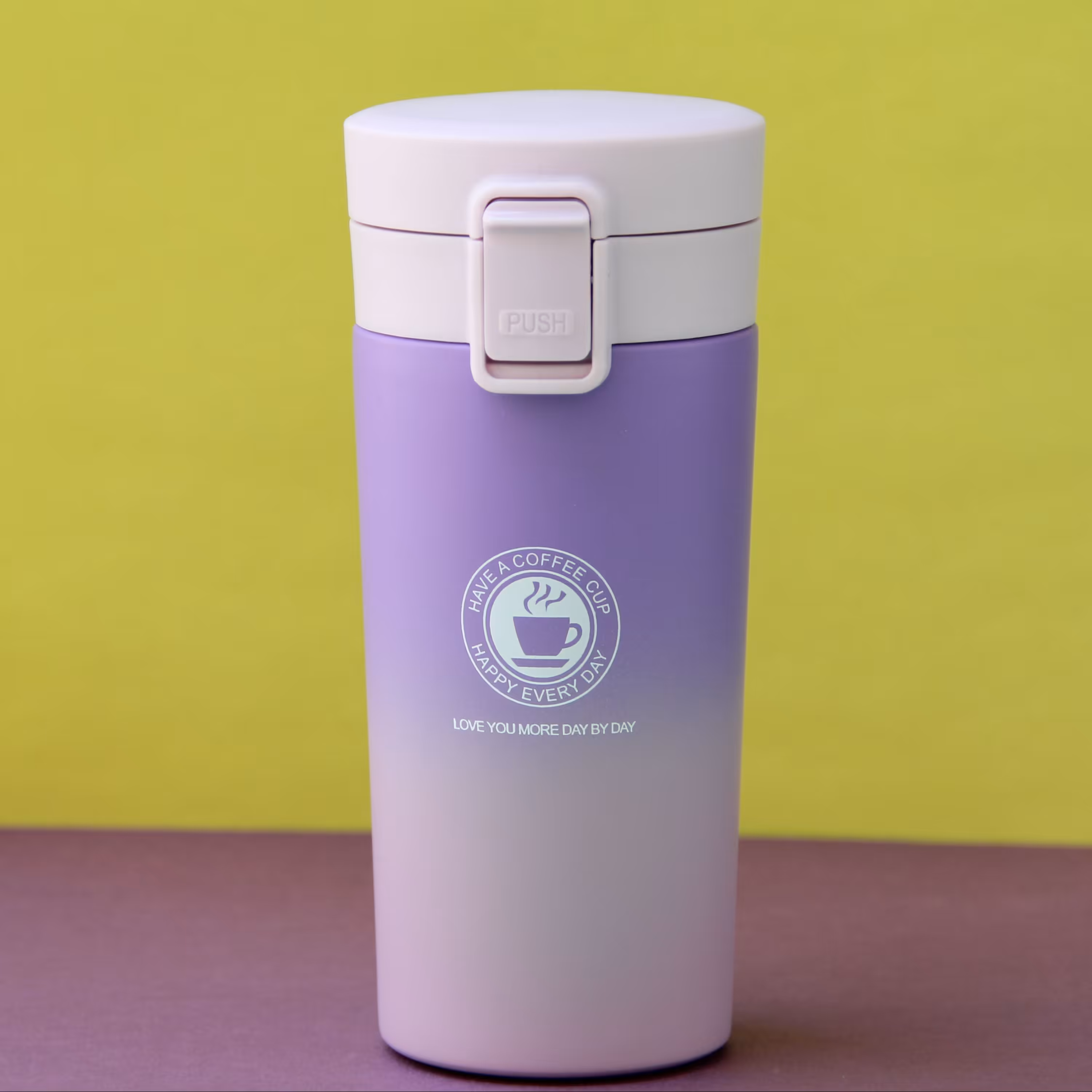 تراول ماگ پاستیلی رنگ بنفش حجم 350 میل درجه یک