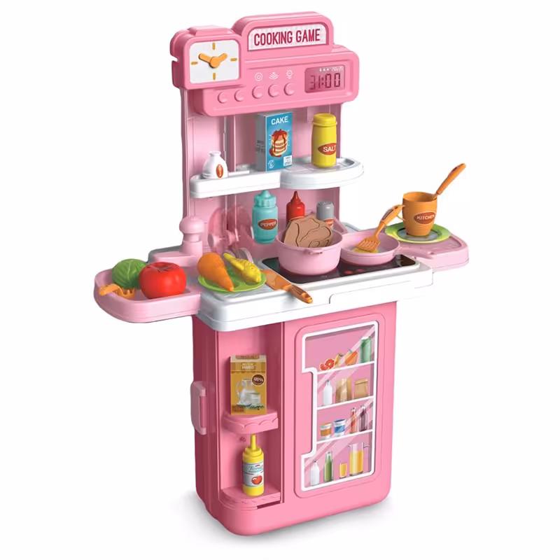 آشپزخانه کودک چمدانی 41 تکه رنگ صورتی کد 8776