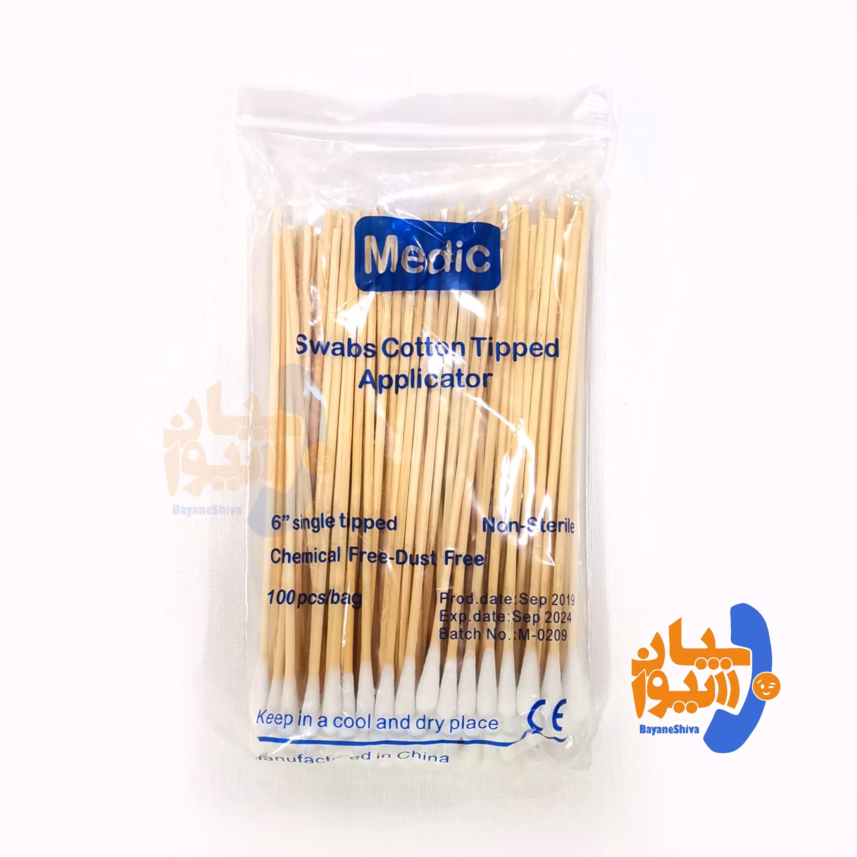 سواپ چوبی سر پنبه(اپلیکاتور) مناسب تحریکات بلع در گفتار و همچنین جهت نمونه گیری در آزمایشگاه بسته 100 عددی