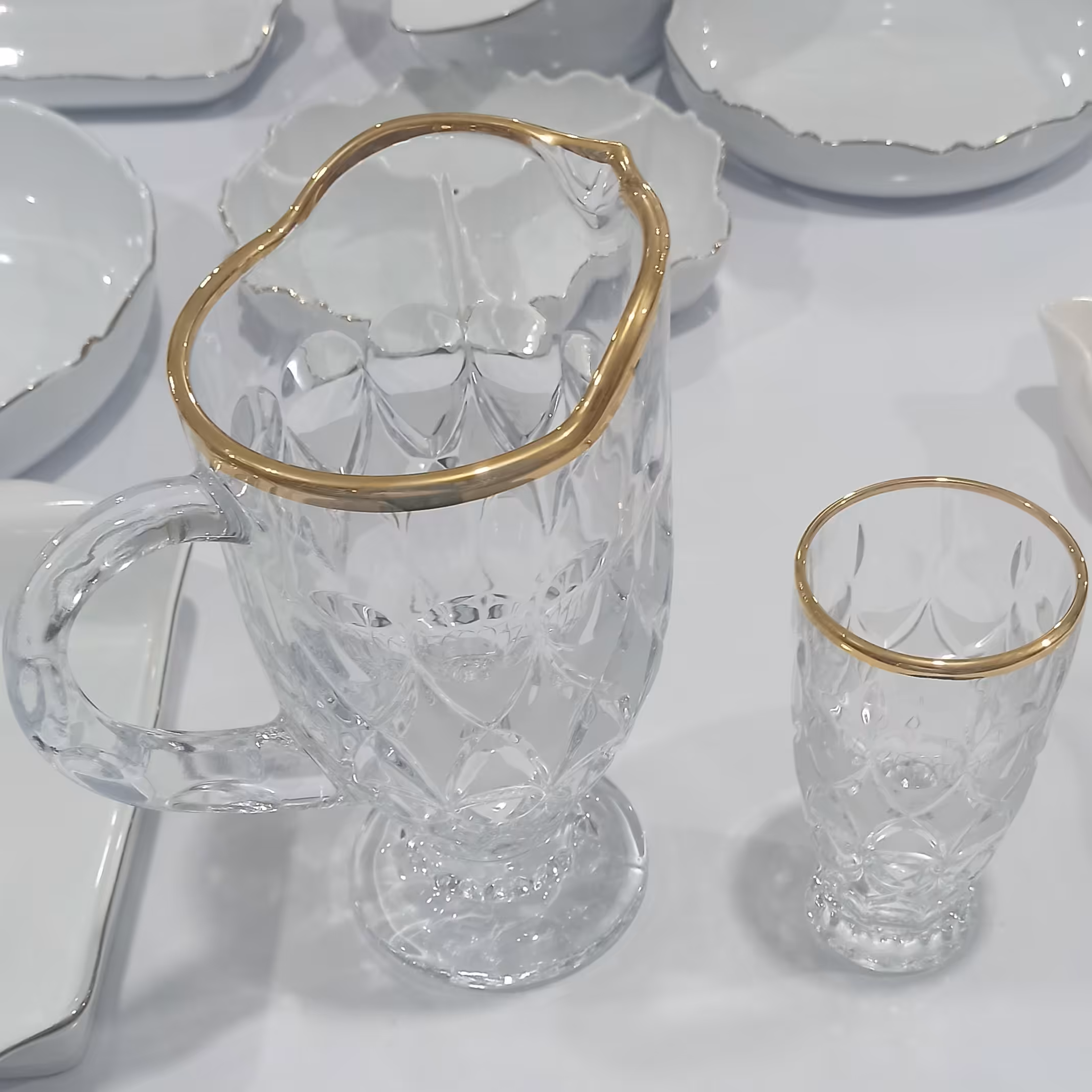 پارچ و لیوان لب طلایی طرح آنجلیکا