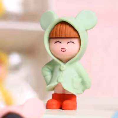 پاکن دختر بارانی پوش سه بعدی