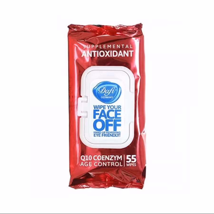 دستمال پاک کننده آرایش مرطوب Face Off آنتی اکسیدان دافی 55 عددی