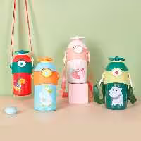 فلاسک استیل 550 میل نی دار طرح حیوانات