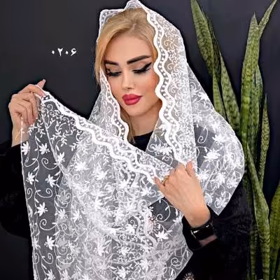 شال مجلسی توری گلدوزی شده وارداتی