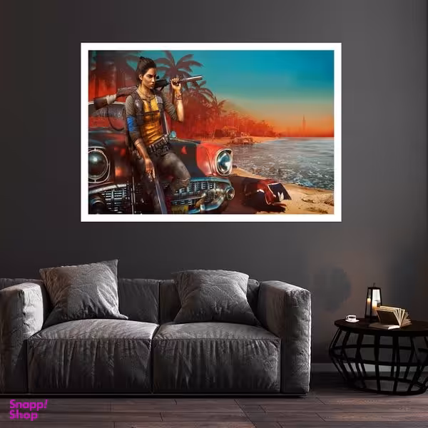 تابلو بکلیت طرح بازی Far Cry 6 مدل قاب شاسی W-s8782