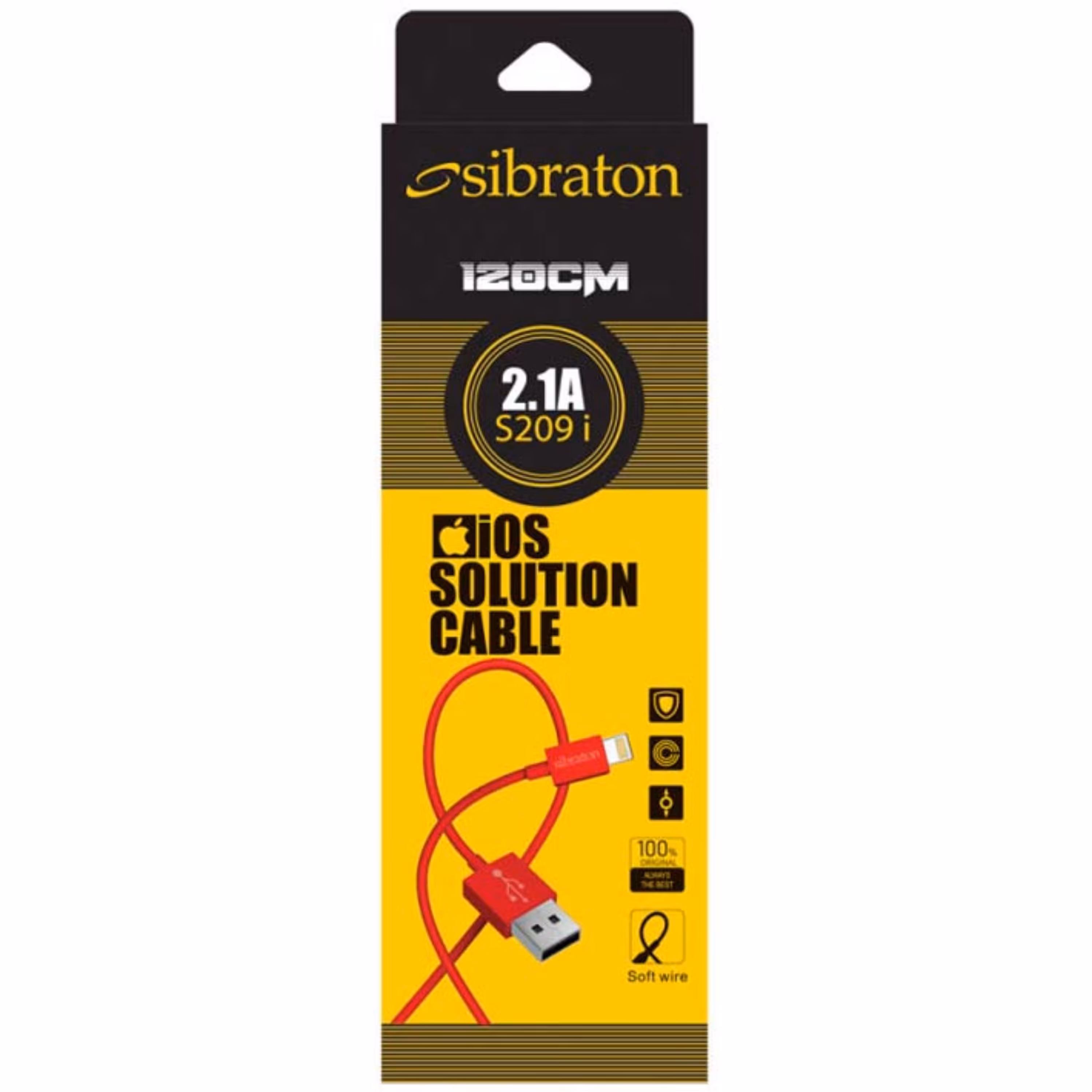 کابل شارژ لایتنینگ سیبراتون S209 i با گارانتی 12 ماهه