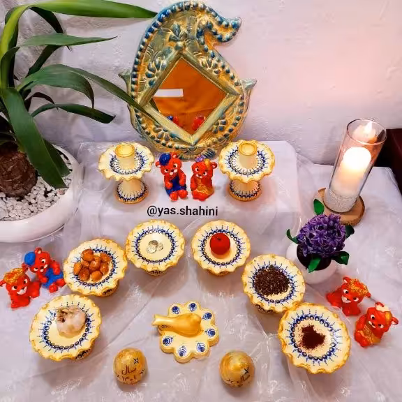 سفره هفت سین شیک سفالی هفت سین جدید هفت سین لاکچری