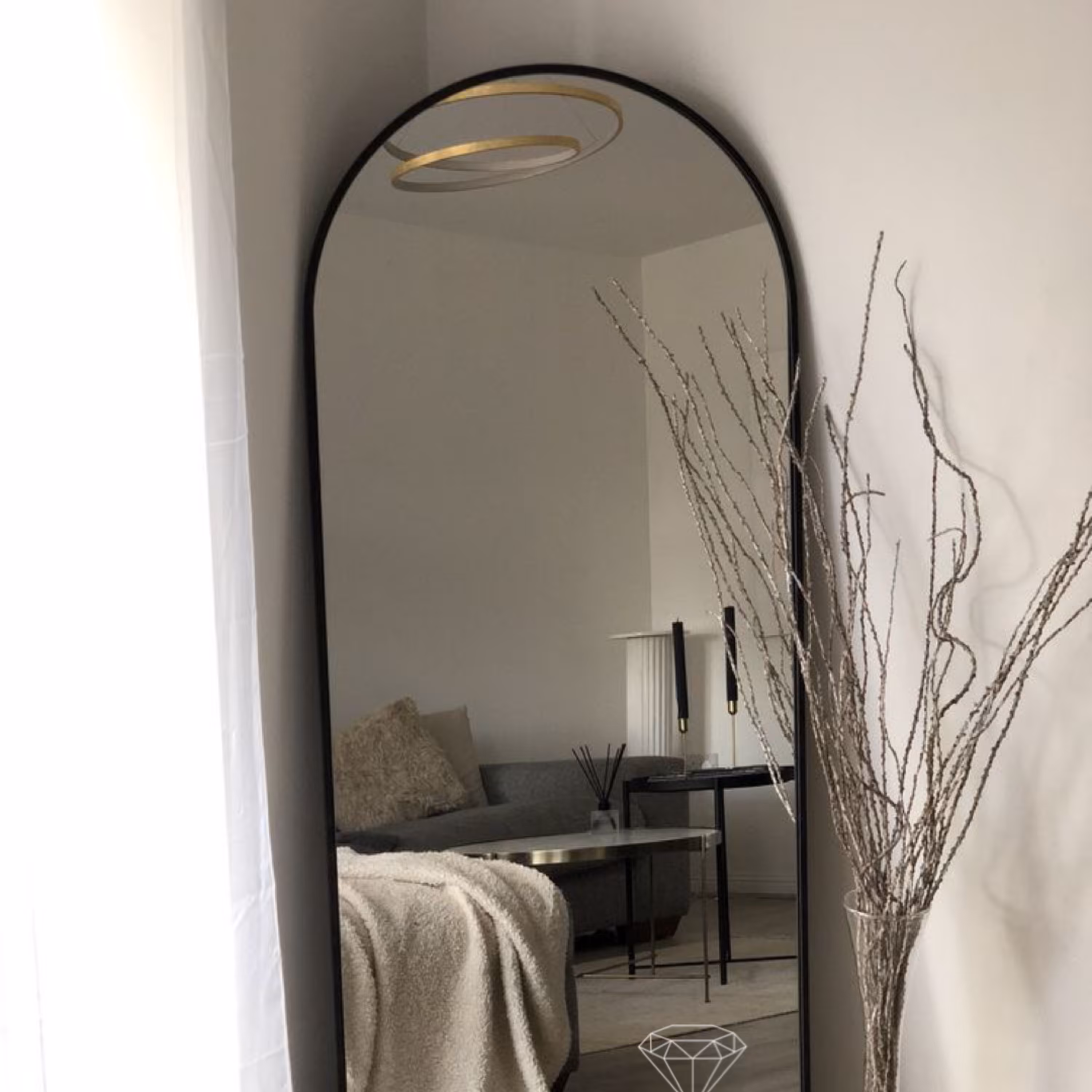 آینه  قدی گنبدی هلالی 180 در 80