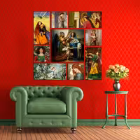 تابلو شاسی طرح نقاشی های اروپایی سایز 80X80